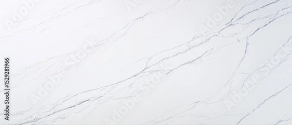 Fototapeta Statuario marble background with subtle gray vein network on white polished surface