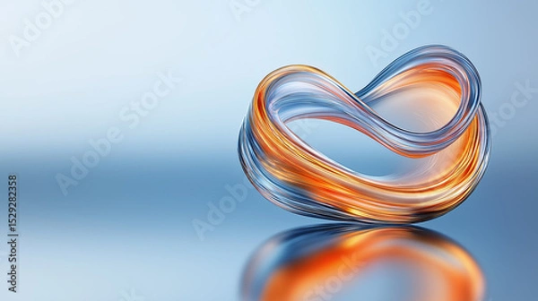 Fototapeta Elegant glass sculpture reflecting light in an artistic display