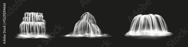 Fototapeta Set of transparent different clouds. Vector illustration EPS 10