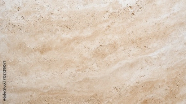 Fototapeta Travertine stone texture with warm beige tones and natural wave patterns