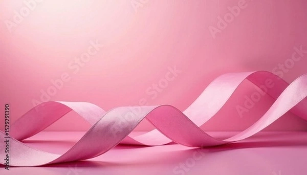 Fototapeta Muted rose backdrop, faint ribbon shape, ethereal luminescence , blush, wallpaper, backdrop