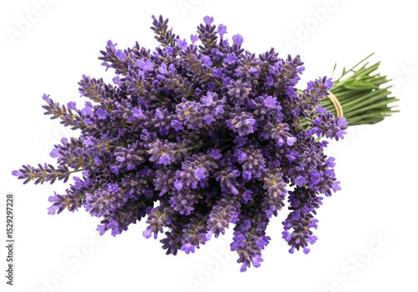 Fototapeta A vibrant bouquet of lavender flowers arranged beautifully, showcasing their rich purple hues against a clean backdrop, perfect for floral arrangements or nature-themed projects