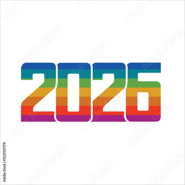 Fototapeta 2026 new year text typography design