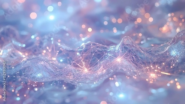 Fototapeta Futuristic abstract background with glowing lines and soft gradients, high-resolution, ideal for tech and business design"
