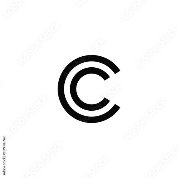 Obraz Logo Abstract Simple Initial Letter C Vector on White Background