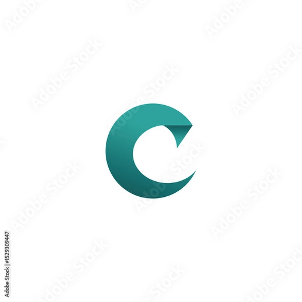 Obraz Logo Abstract Simple Initial Letter C Vector on White Background