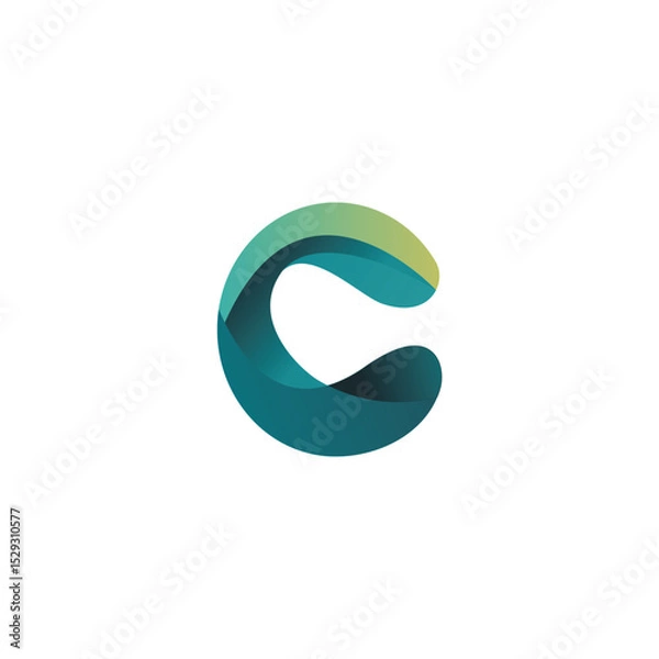 Obraz Logo Abstract Simple Initial Letter C Vector on White Background