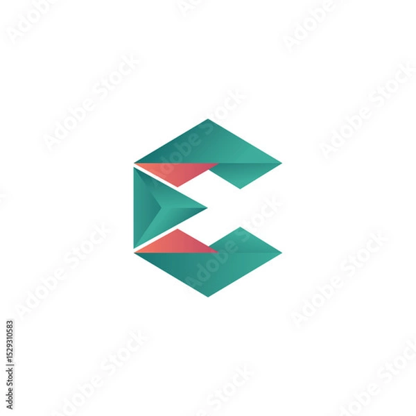 Obraz Logo Abstract Simple Initial Letter C Vector on White Background