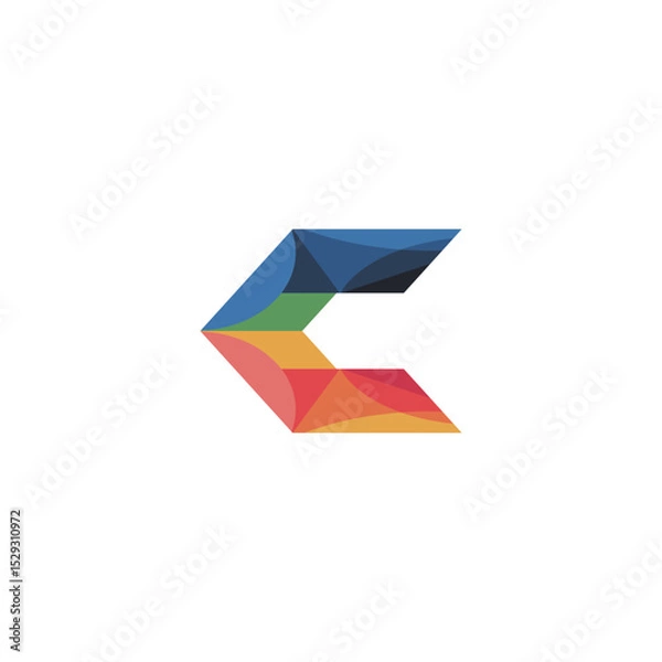 Obraz Logo Abstract Simple Initial Letter C Vector on White Background