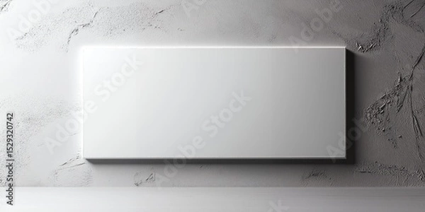 Fototapeta Clean white paper mockup on white background minimalist blank sheet document office stationery modern simple stylish ai generated art