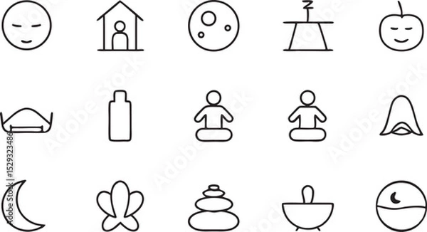 Fototapeta Church and business vector icon set illustration with people and money symbols