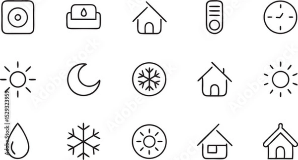 Fototapeta House and business vector icon set for web design