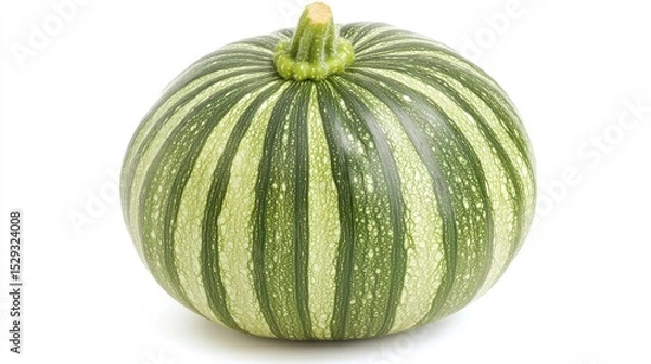 Obraz Fresh Green Courgette Isolated on Clean White Background