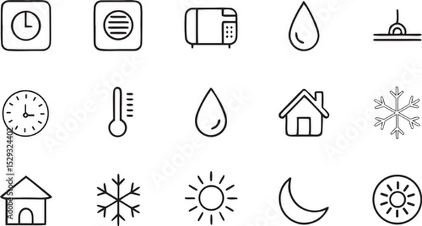 Fototapeta This vector icon set illustrates ecological concepts for web design