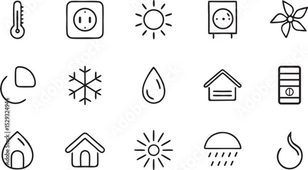 Fototapeta Ecology web icons set, vector nature symbols for home and business design