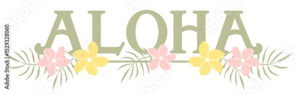 Obraz Aloha design with flowers and tropical foliage
