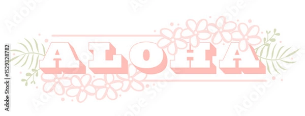 Obraz Aloha design with flowers and tropical foliage
