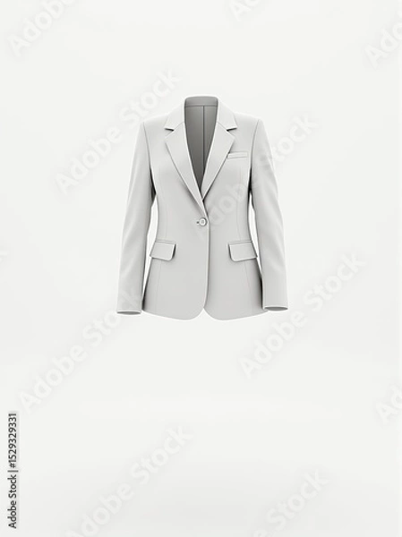Fototapeta Elegant light grey blazer with clean lines displayed against a neutral background space.
