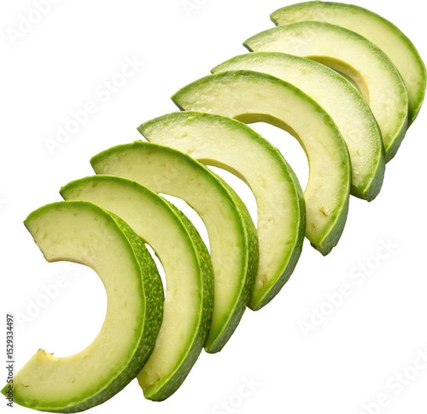 Obraz Overlapping avocado slices in a curved arrangement