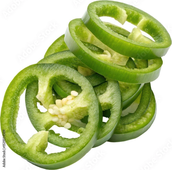 Obraz Overlapping green jalapeo rings
