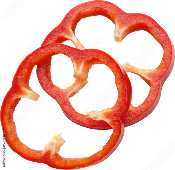 Obraz Overlapping red bell pepper rings