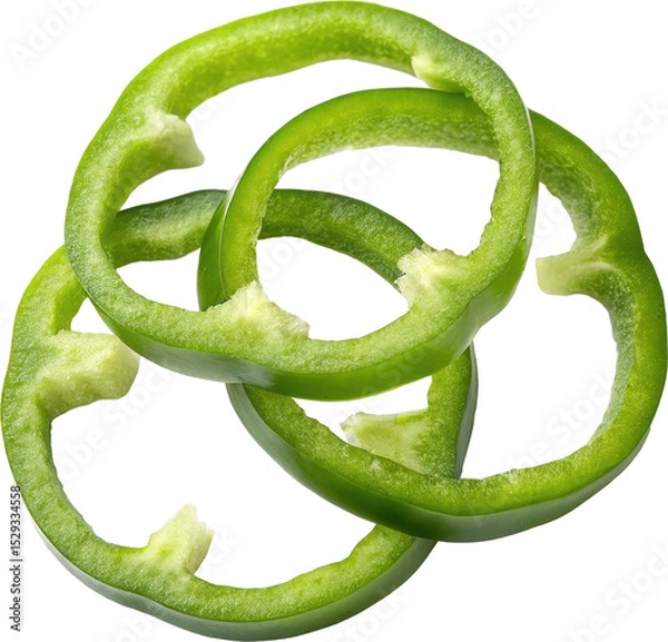 Obraz Overlapping green pepper rings