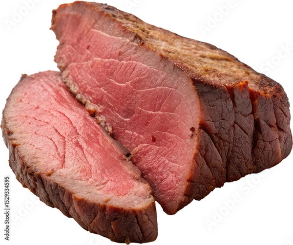 Obraz Roast beef slice with natural folds