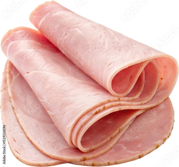 Obraz Rolled ham slices arranged in a spiral