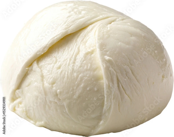 Fototapeta A fresh soft and creamy mozzarella cheese slice that has been folded slightly creating an appealing texture and presentation