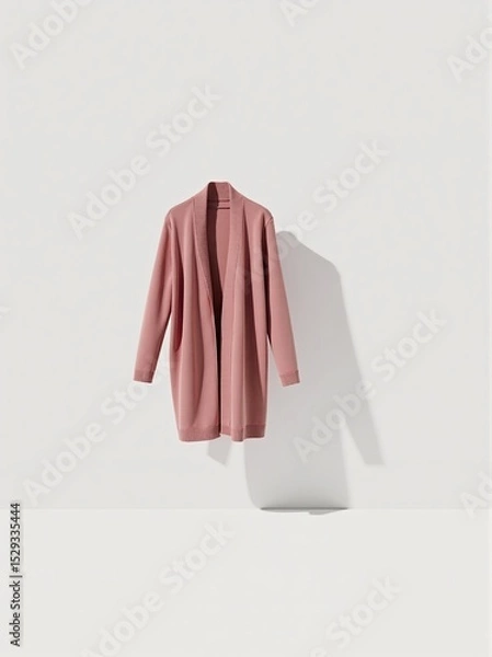 Fototapeta Floating light green fabric with soft folds and minimalist design on a neutral background.