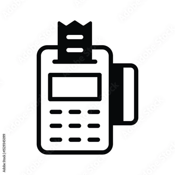 Fototapeta Glyph style icon showing modern pos payment terminal