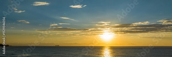 Fototapeta Florianópolis, Campeche beach during sunrise. Brazil. Rio Tavares neighborhood in web banner during sunrise. Aerial view in web banner.