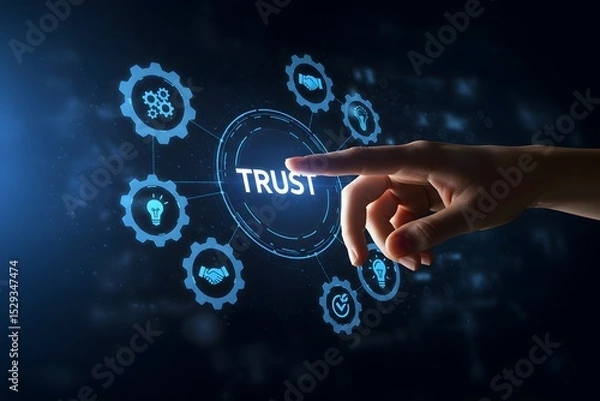 Fototapeta Trust customer loyalty relationship business concept on virtual screen.Generated AI