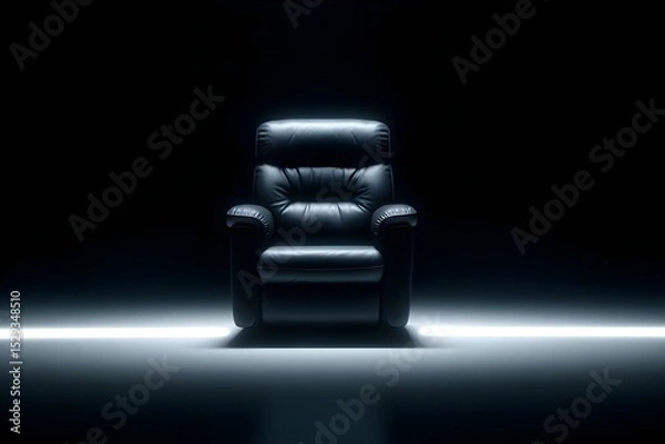 Obraz Minimalist leather recliner in dramatic lighting