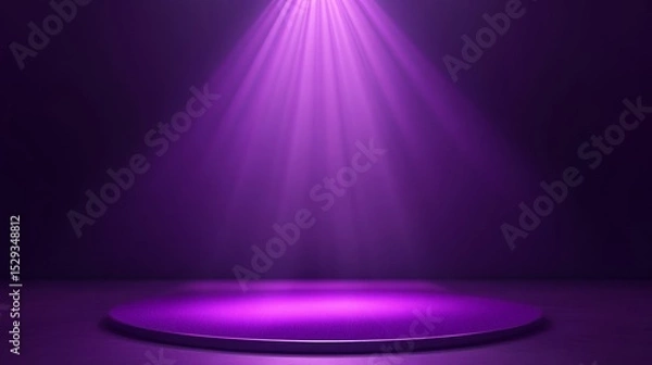 Obraz Vibrant purple background vector illustration with glowing lighting effects for text placement, message board layouts, and infographic design concepts