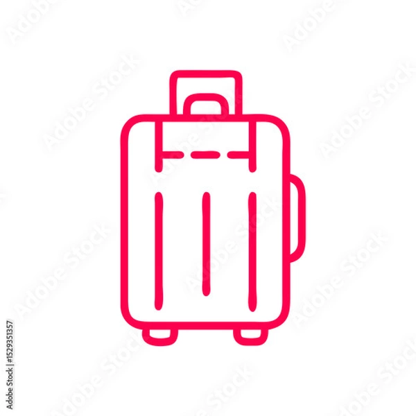 Fototapeta Red suitcase icon on white background