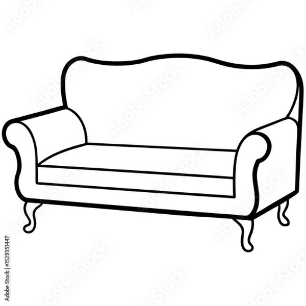 Fototapeta Minimalist sofa outline icon