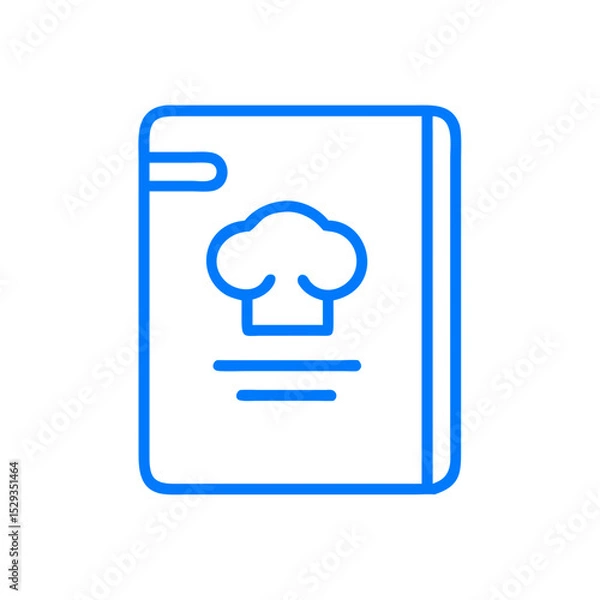 Fototapeta Recipe book icon with chef hat