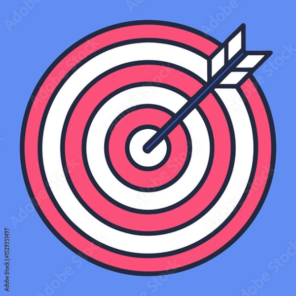 Fototapeta Target icon with arrow in bullseye
