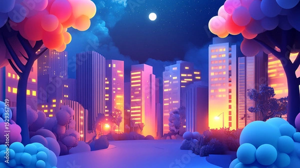 Fototapeta A digital artist using a tablet to create a futuristic city