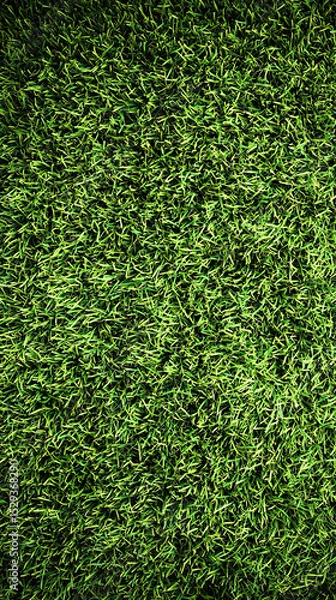 Obraz Top view of lush green grass texture. Summer nature background and eco-themed projects. 