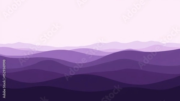 Obraz Minimalist wavy purple background with smooth flat gradient design featuring soft violet tones and simple abstract curves for modern digital wallpapers, website banners, and graphic design projects