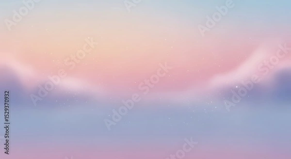 Obraz Dreamy Pastel Sky Background with Stars and Soft Cloudscape Texture
