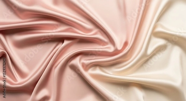 Obraz Elegant Flowing Silk Fabric with Peach and Ivory Gradient
