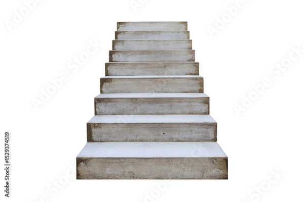 Fototapeta Concrete steps upward a simple staircase isolated transparent background