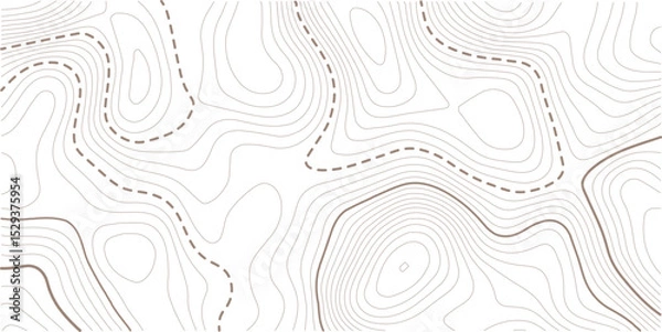 Obraz Abstract topo contour map on white background, Topographic map Topographic contour lines map seamless pattern. Geographic mountain relief diagram line wave carve pattern