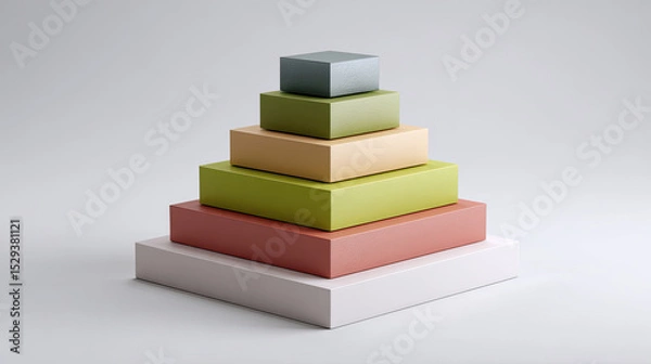 Fototapeta Colorful stacked boxes create modern and artistic display, perfect for decor