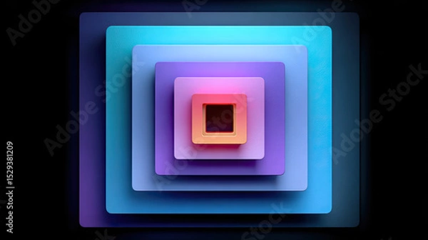 Fototapeta Modern geometric shapes in vibrant colors create captivating visual effect