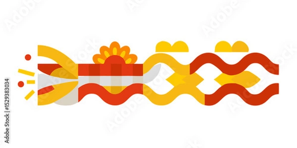 Obraz Bright vector art of sun on a beach with a colorful rainbow wave design, perfect for a summer wallpaper or banner