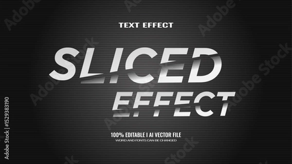 Fototapeta Sliced text effect, editable text